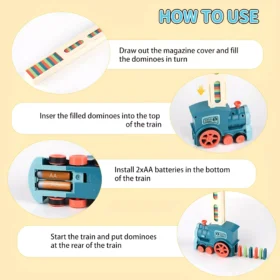 Automatic Domino Laying Train Set for Kids