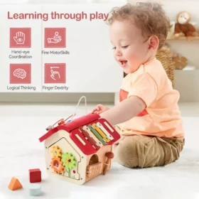 Montessori Wooden Baby Toy Busy Box