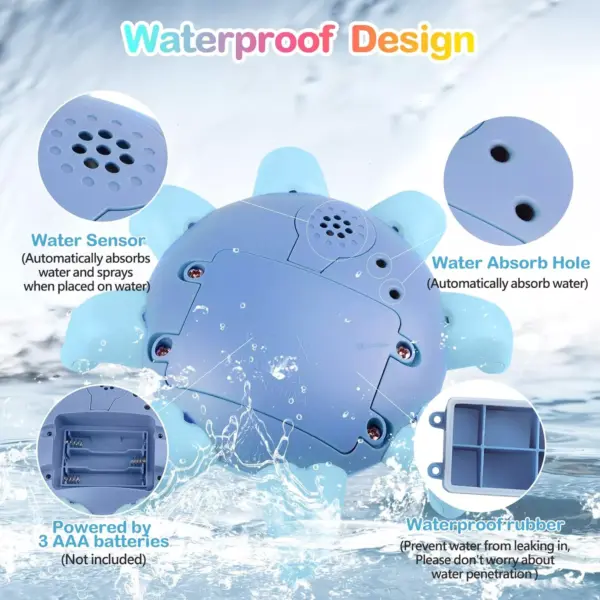 Electric Octopus Baby Bath Toy with Sprinkler, Music & LED Light