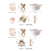 Baby Cartoon Bear Rattle & Milestone Set - Newborn Blanket, Towel, and Bracelet Gift