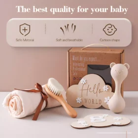 Baby Silicone Maracas Rattle & Milestone Cards Photography Set – Newborn Essentials