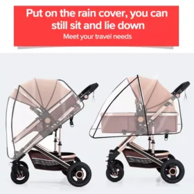 Universal Waterproof Pram Rain Cover - Baby Stroller Transparent Shield