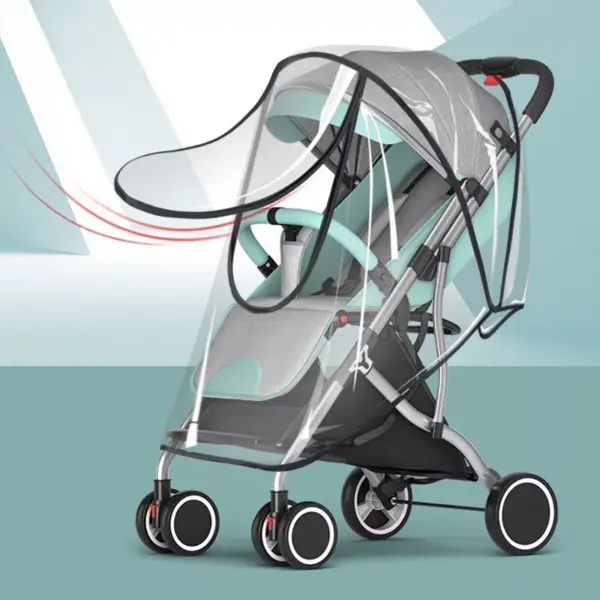 100375-8fe575.webp Universal Waterproof Pram Rain Cover - Baby Stroller Transparent Shield