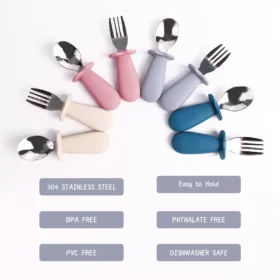 100442-3338db.webp 2-Piece Baby Silicone Tableware Set