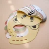 Adjustable Silicone Baby Bib with Crumb Catcher and Cute Bear Design