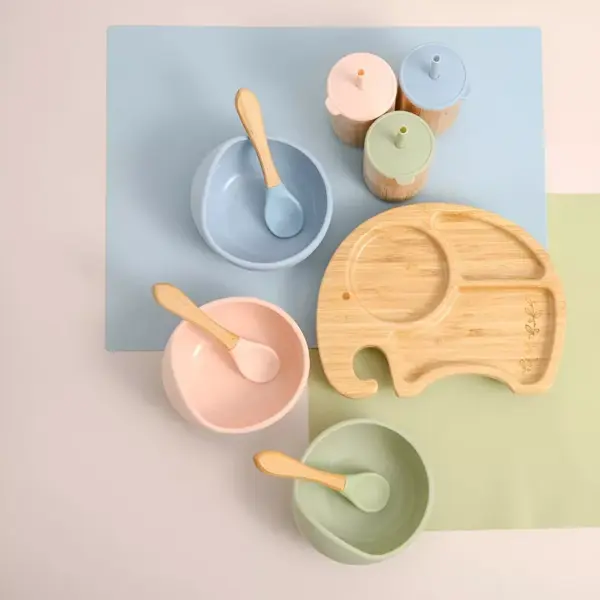 100495-4eca14.webp Bamboo Feeding Bowl, Spoon & Silicone Bowl