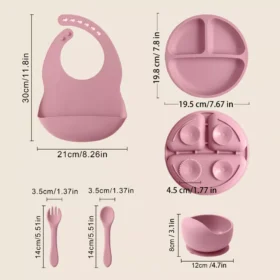 5-Piece Silicone Baby Feeding Set