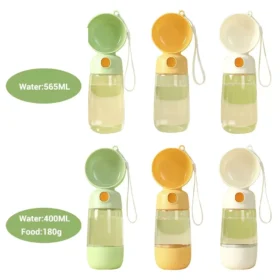 Portable 2-in-1 Dog Water Bottle & Food Container