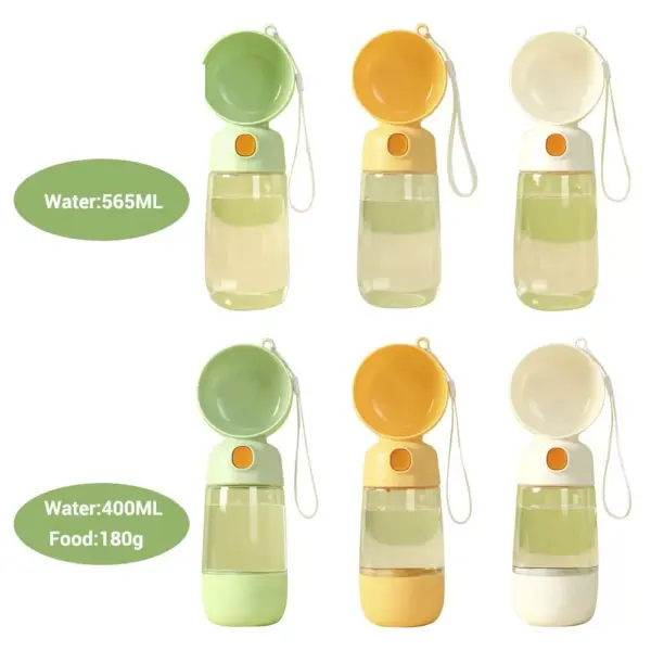 Portable 2-in-1 Dog Water Bottle & Food Container