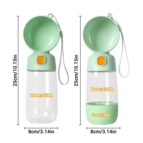 Portable 2-in-1 Dog Water Bottle & Food Container