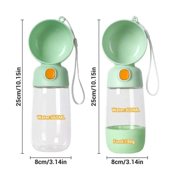 Portable 2-in-1 Dog Water Bottle & Food Container
