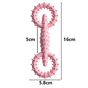 Soft Rubber Double Ring Pet Chew Toy for Small Dogs