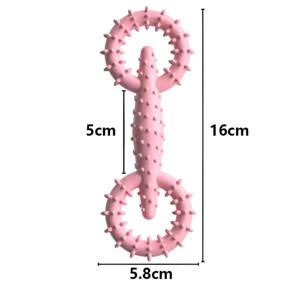 Soft Rubber Double Ring Pet Chew Toy for Small Dogs