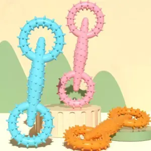 100780-c522f9.webp Soft Rubber Double Ring Pet Chew Toy for Small Dogs