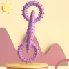 Soft Rubber Double Ring Pet Chew Toy for Small Dogs