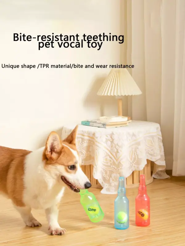 Floating Rubber Tennis Bottle Dog Toy – Stress Reliever & Bite Resistant