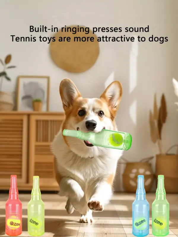 Floating Rubber Tennis Bottle Dog Toy – Stress Reliever & Bite Resistant