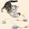 USB Rechargeable Moving Mouse Cat Toy with Feather