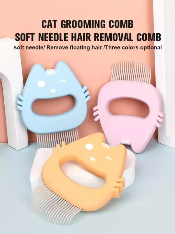 Soft Teeth Cat Deshedding Comb & Massage Brush for Kittens and Puppies