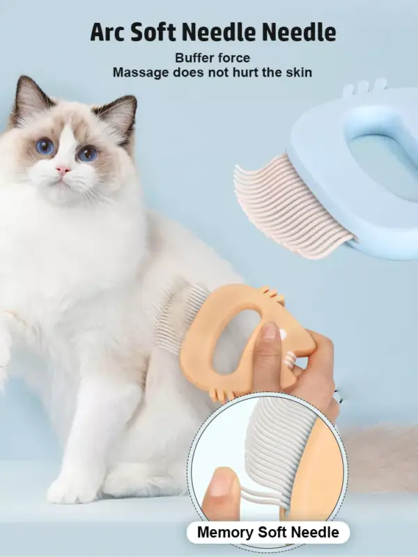 Soft Teeth Cat Deshedding Comb & Massage Brush for Kittens and Puppies