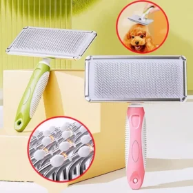 Stainless Steel Dog Comb and Hair Remover Brush for Dogs & Cats