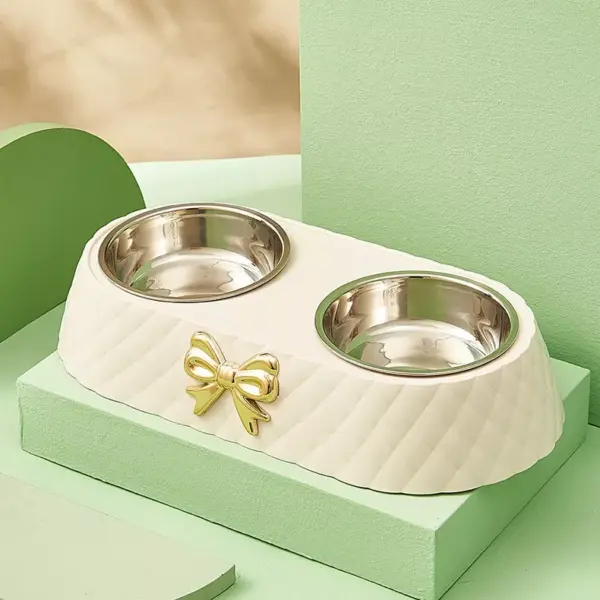 101046-a5be56.webp Bow-tie Stainless Steel Double Pet Bowl