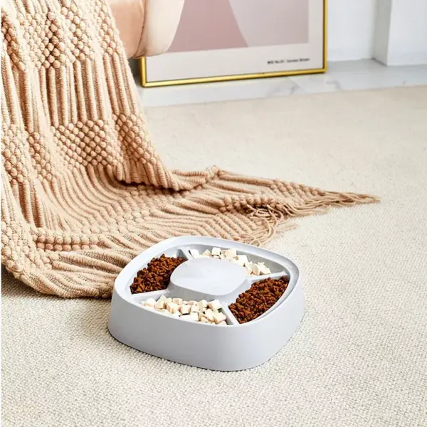 Multifunctional 4-Grid Cat Feeding Bowl