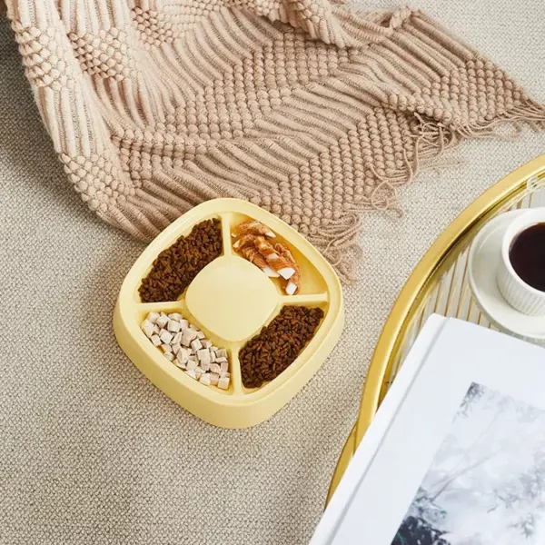 Multifunctional 4-Grid Cat Feeding Bowl