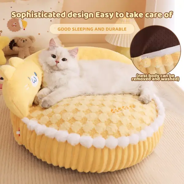 Warm and Cozy Donut Cat Bed for All-Season Comfort