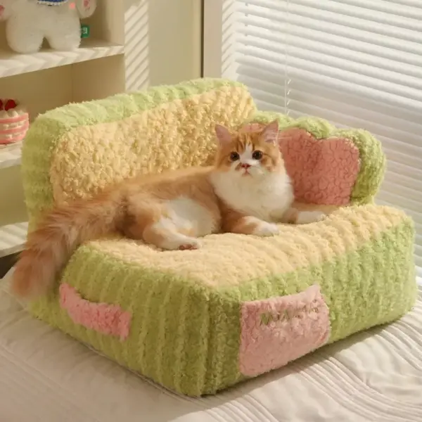 101185-c80663.webp Cozy Cat Sofa Bed – Warm, Thick Cotton Nest for Kittens & Small Pets
