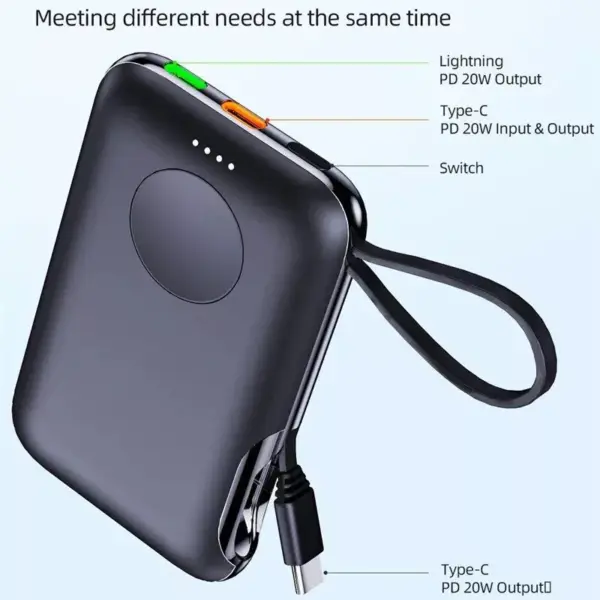 2-in-1 Portable Charger for Apple & Samsung Watches