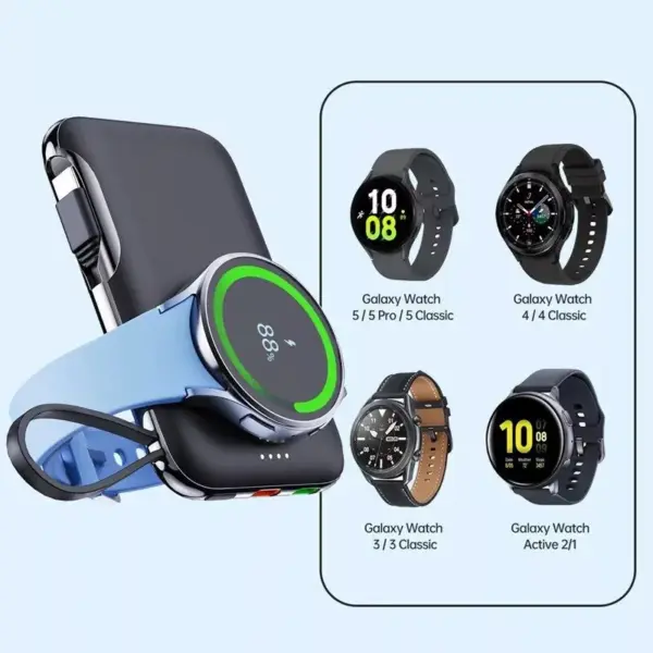 2-in-1 Portable Charger for Apple & Samsung Watches