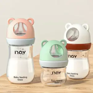 101964-1cfcd7.webp Wide Caliber Anti-Colic Glass Baby Bottle – 80ml, 160ml & 240ml BPA-Free