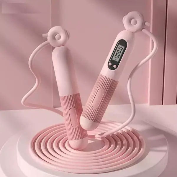 Adjustable Jump Rope with Smart Counter for Fitness and Calorie Tracking