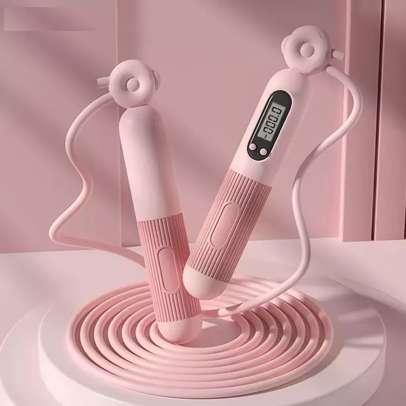 Adjustable Jump Rope with Smart Counter for Fitness and Calorie Tracking