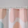 Bohemian Abstract Geometric Shower Curtain: Vintage Orange & Colorful Geometry