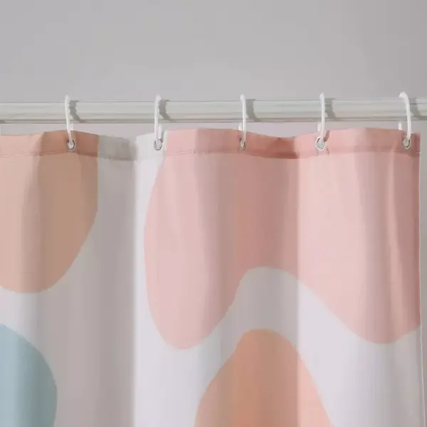 Bohemian Abstract Geometric Shower Curtain: Vintage Orange & Colorful Geometry