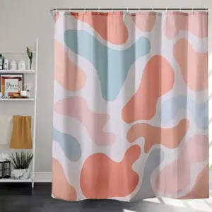102300-83385b.webp Bohemian Abstract Geometric Shower Curtain: Vintage Orange & Colorful Geometry
