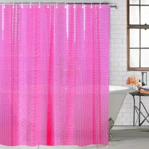 102301-07266a.webp Elegant Pink 3D EVA Waterproof Shower Curtain, 180x180cm