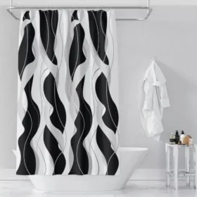 102306-5dffc2.webp Modern Striped Polyester Shower Curtain