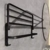 102717-dcd43e.webp Matte Black 50CM Folding Wall-Mount Aluminum Towel Rack with Hook