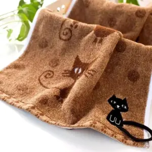 102718-d50268.webp Charming Cartoon Cat Embroidered Cotton Face Towel