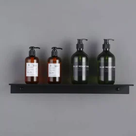 102784-91c91d.webp Modern Matte Black Wall-Mounted Aluminum Shelf for Bathroom & Kitchen Storage