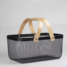 102810-a5eaa7.webp Multi-Purpose Iron Mesh Storage Basket with Wooden Handle