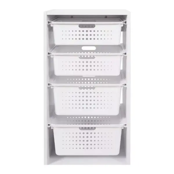 Multi-Purpose Kids Room Sliding Bin Organizer with 4 Bins