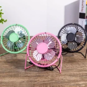 Compact USB-Powered Metal Desk Fan