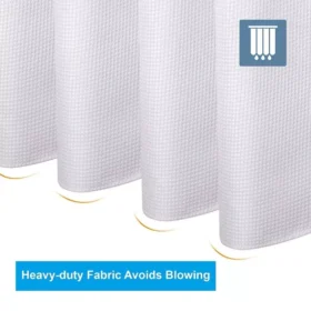 Luxurious Waffle Plaid Shower Curtain with Quick-Dry Waterproof Design