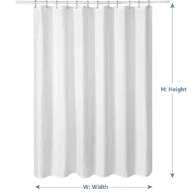 Luxurious Waffle Plaid Shower Curtain with Quick-Dry Waterproof Design