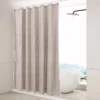 103192-a04dd5.webp Luxurious Boho-Chic Striped Linen Cotton Shower Curtain with Tassels and Hooks