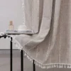 103192-e76902.webp Luxurious Boho-Chic Striped Linen Cotton Shower Curtain with Tassels and Hooks